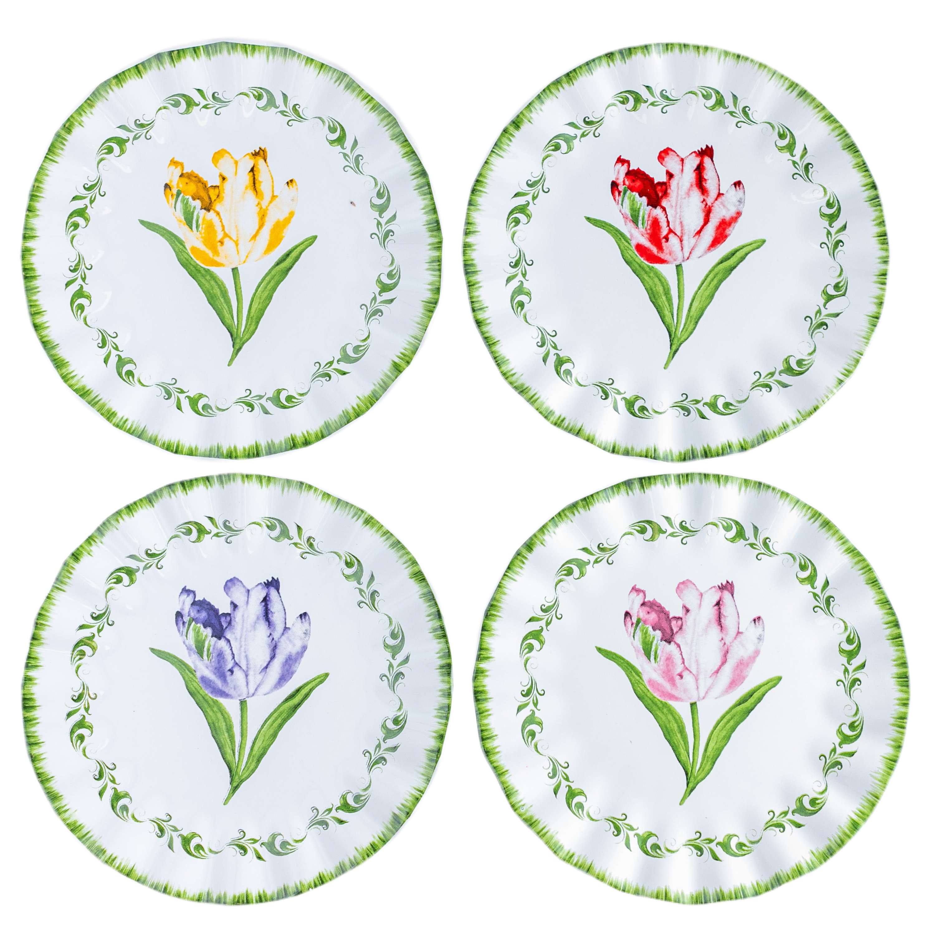 Conjunto de pratos sobremesa Tulipas