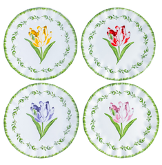Conjunto de pratos sobremesa Tulipas