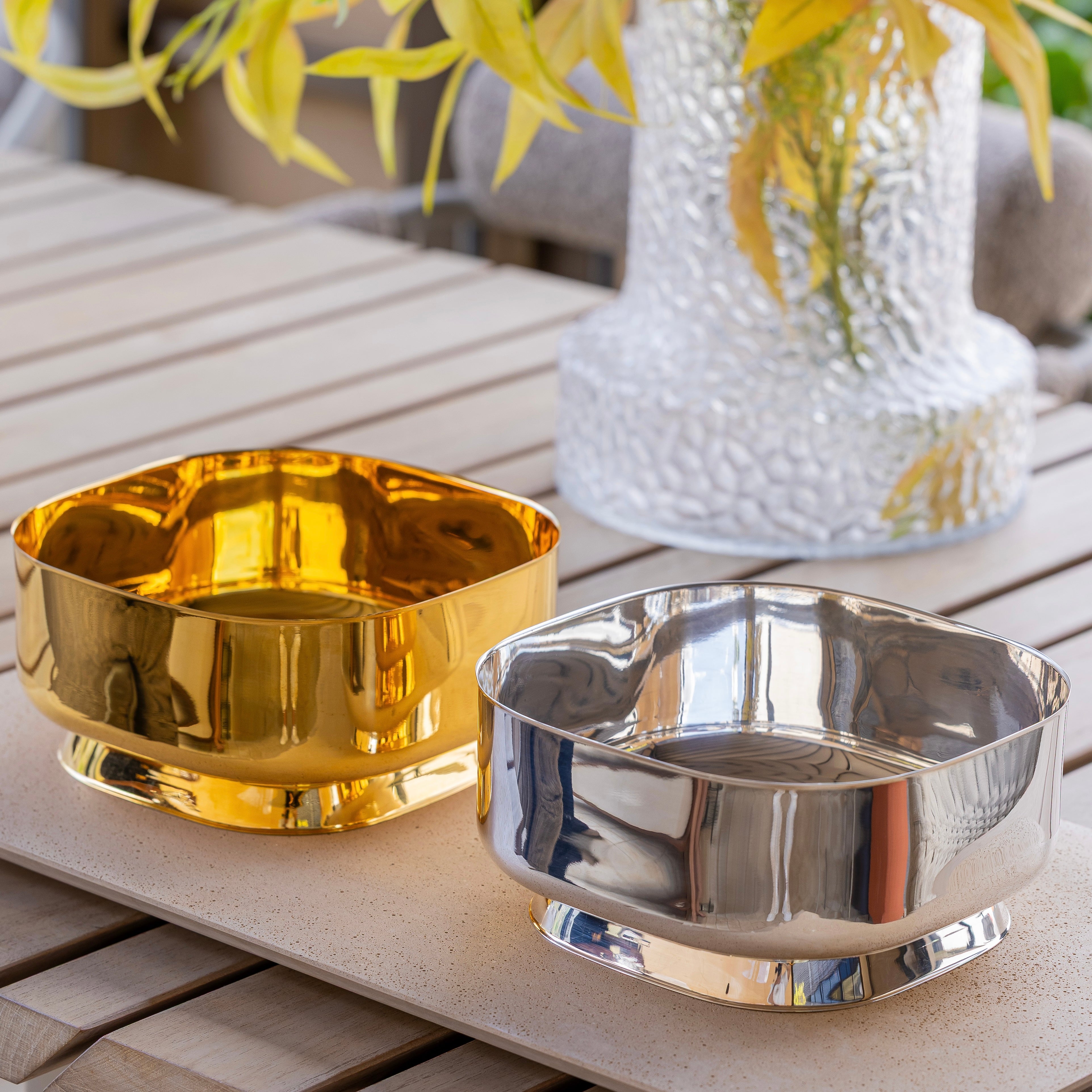 Cachepot Bellini ouro Riva