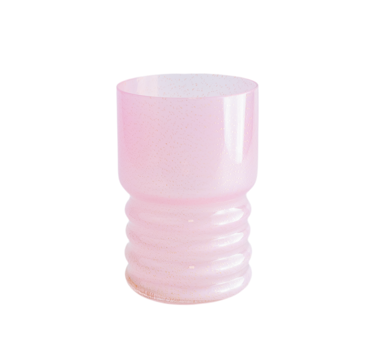 Copo de Murano Rosa com pó de ouro