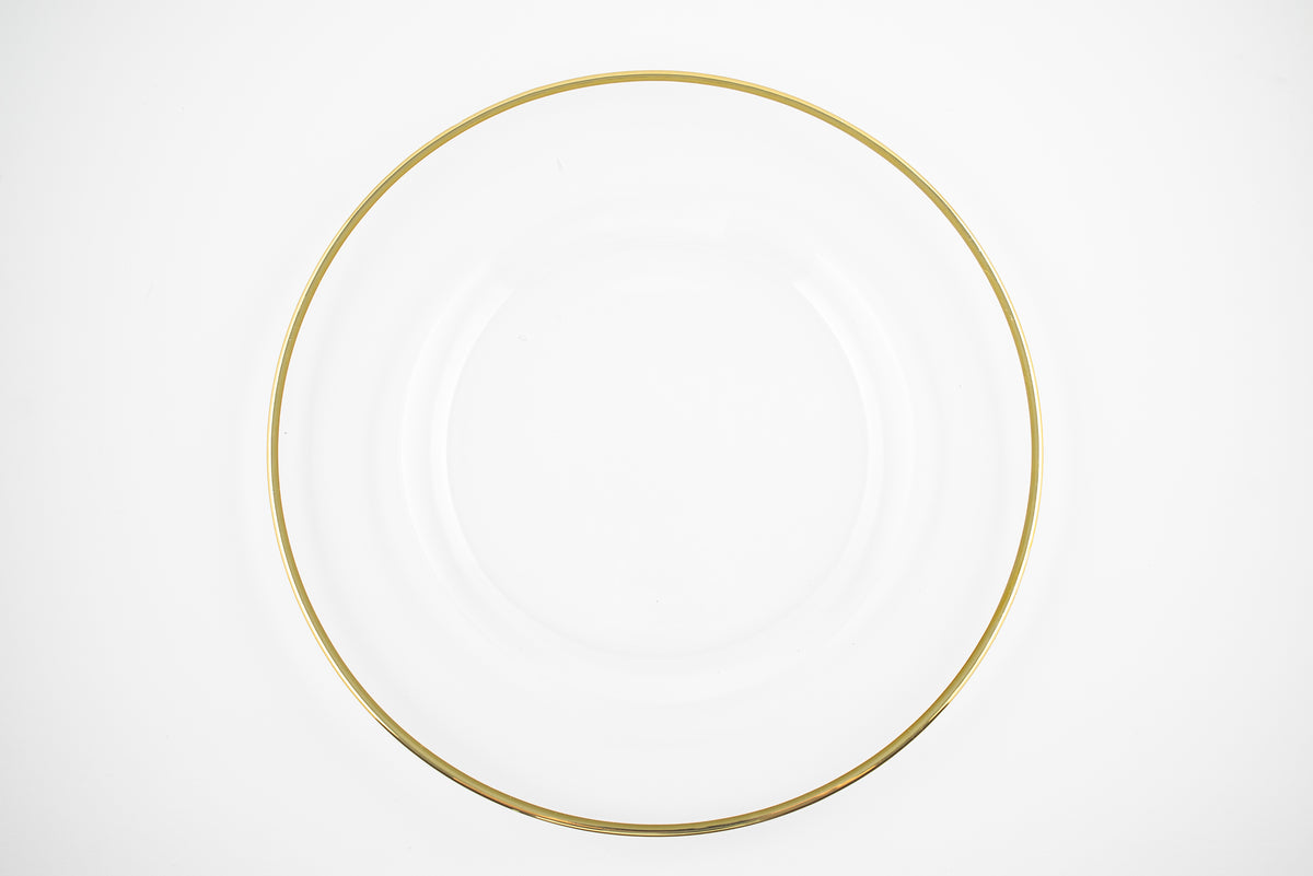 Sousplat com friso dourado