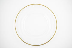 Sousplat com friso dourado