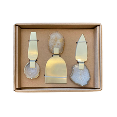 Kit de Queijos com pedra de Ágata ouro