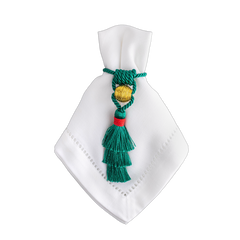 Porta Guardanapo Tassel Natal bola dourada