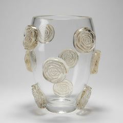 Vaso Alto Rose G cristal com ouro