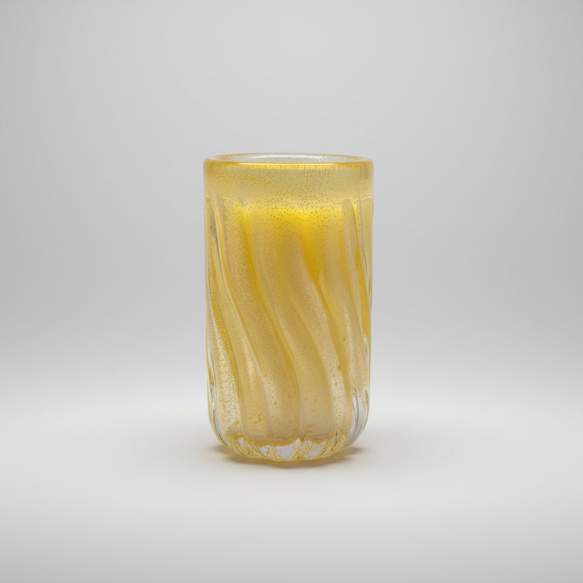 Vela de Murano Âmbar com pó de ouro