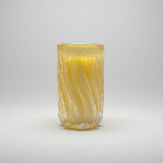 Vela de Murano Âmbar com pó de ouro