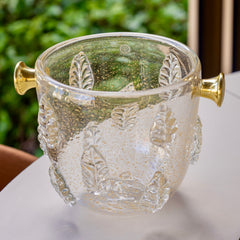 Champanheira em Murano cristal com pó de ouro 24k