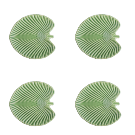 Conjunto 4 pratos de sobremesa Folha