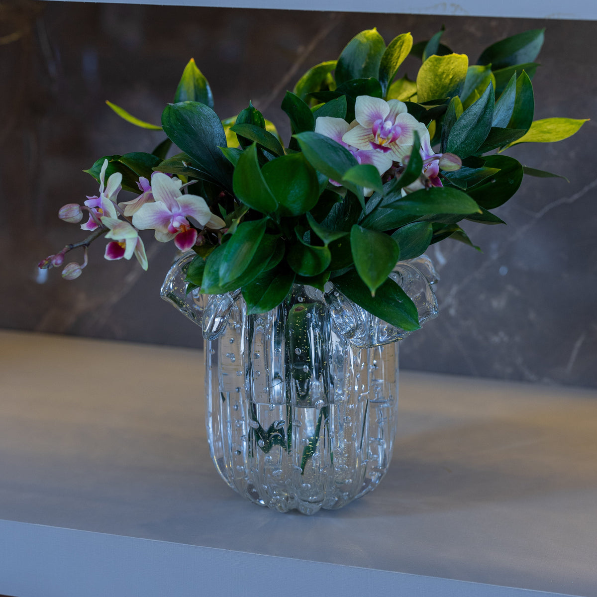 Vaso Salvador P cristal com ouro