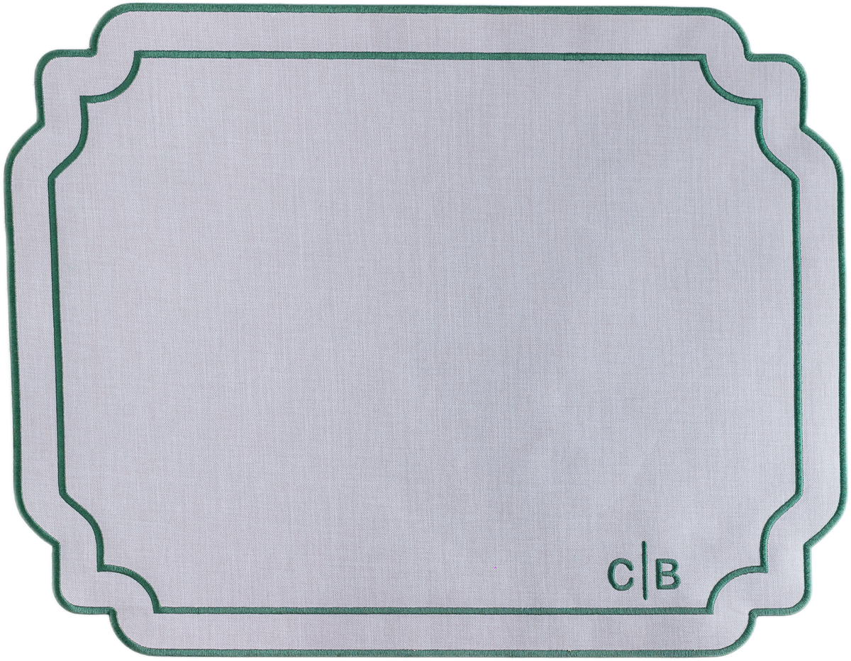 Jogo americano basic bordado verde