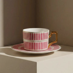 Conj 4 xícaras + pires café Olimpo rosa