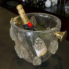 Champanheira em Murano cristal com pó de ouro 24k