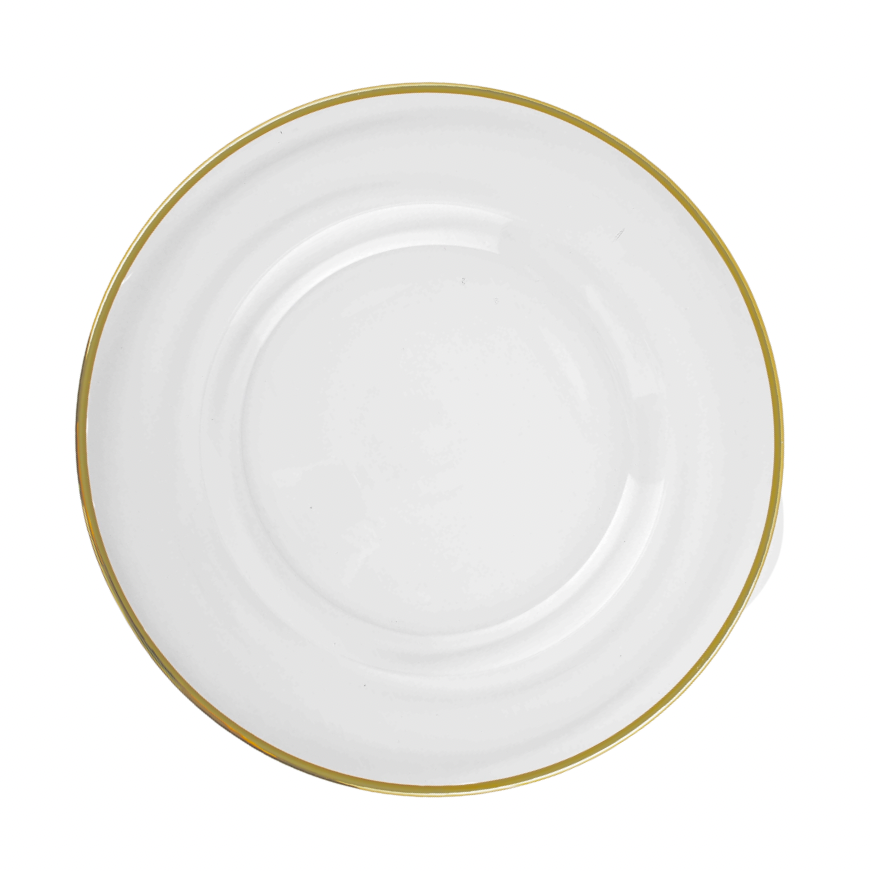 Sousplat com friso dourado