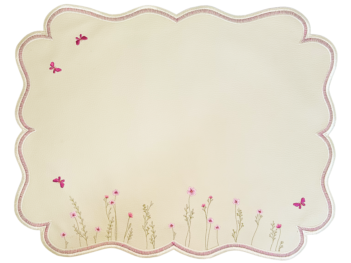 Jogo americano em couro eco bordado Jardins