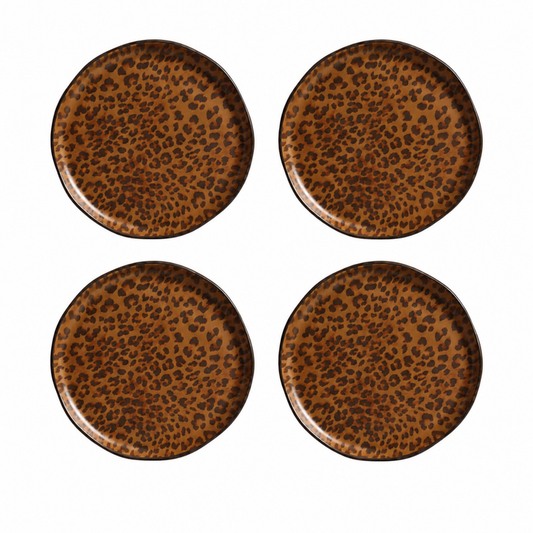 Conjunto 4 pratos sobremesa Leopard