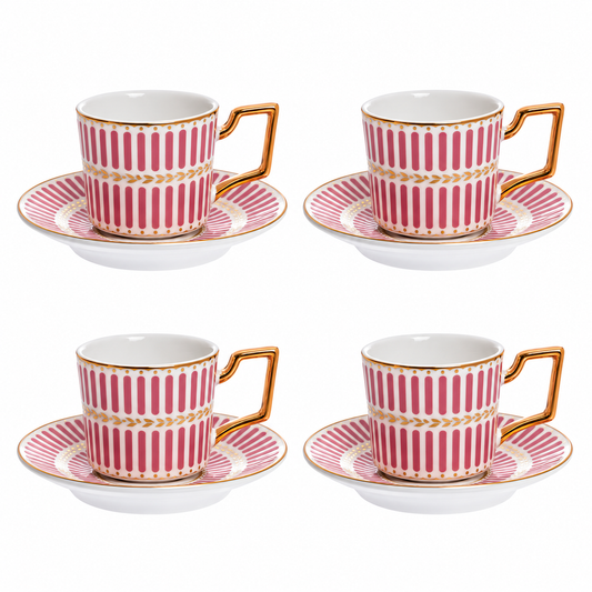 Conjunto de Xícaras de Café Olimpo Rosa  8 Peças