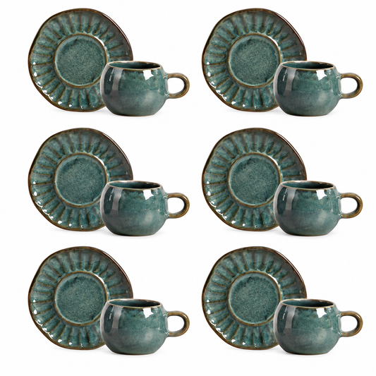 Conjunto de Xícaras para Café Quartzo Azul 12 Peças