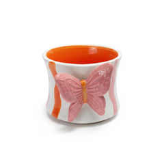 Pote decorativo borboleta rosa